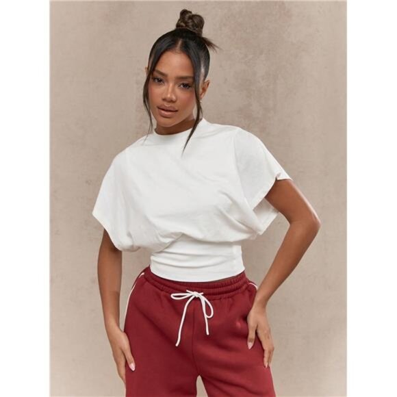 MISSGUIDED Fitted Waist Dolman Loose Sleeves Top - Picture 1 of 4